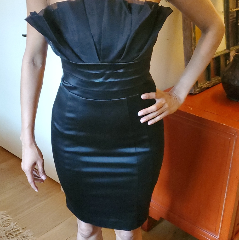 Strapless black Bibi dress.